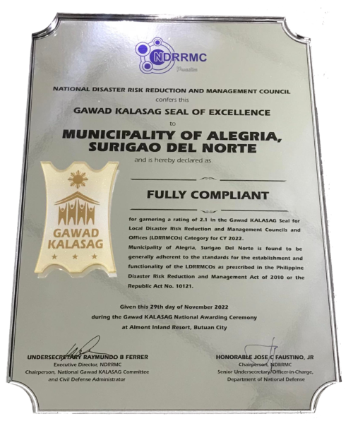 Alegria is GAWAD KALASAG National Awardee 2022